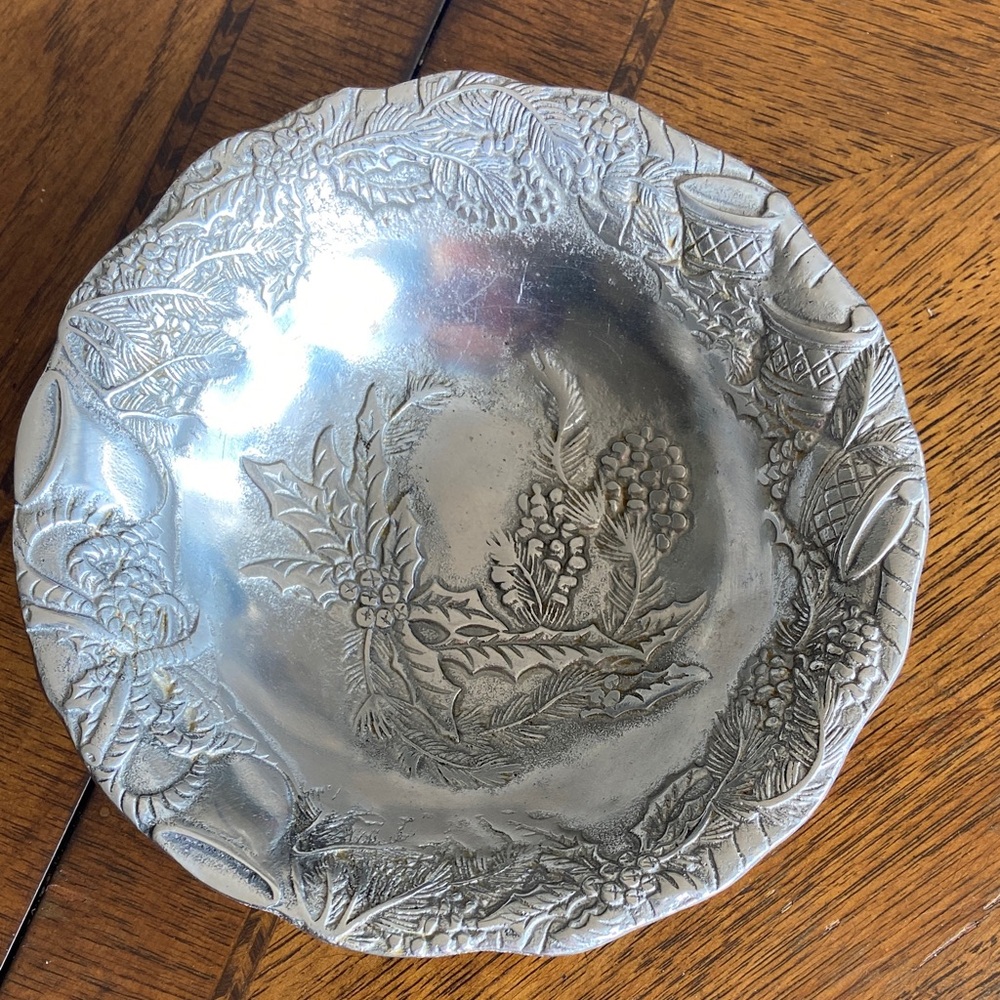 Arthur Court Silver Embossed Holiday Small bowl